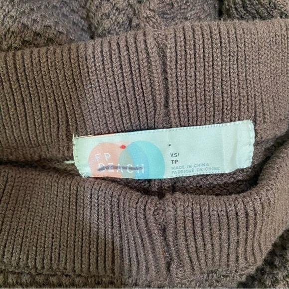 NWT Free People Hailee Sweater Set FP Beach 2 Piece Loungewear Waffle Knit Brown - Picture 11 of 13